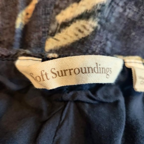 Soft Surroundings Womens Blue Velora Wrap Wide Leg Drapey Isle Style Pants 8 - Picture 9 of 11